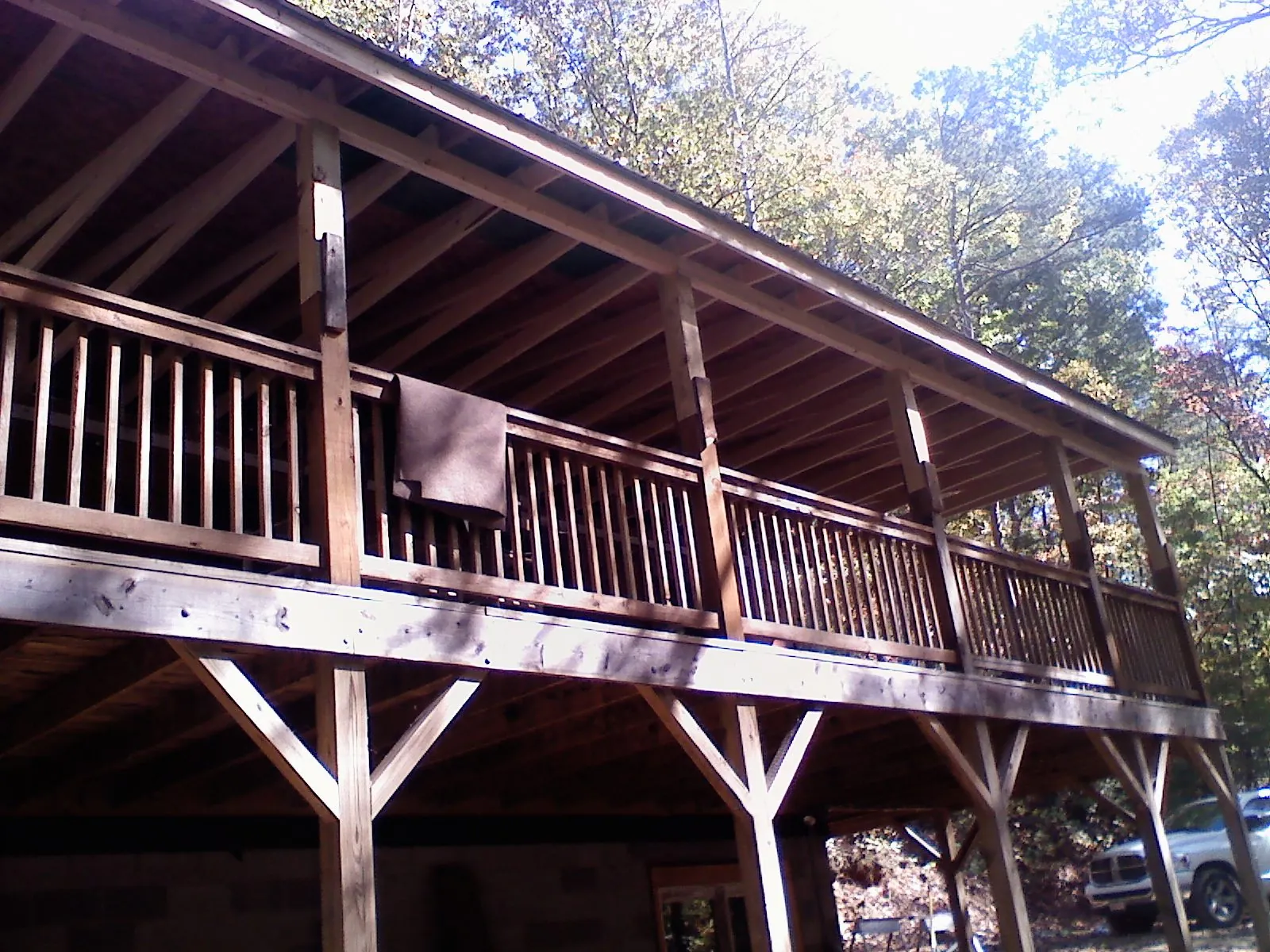 Timber framing under a new elevated porch and deck — Roof Leak Repair in Saint Ignatius by Roofing Brothers